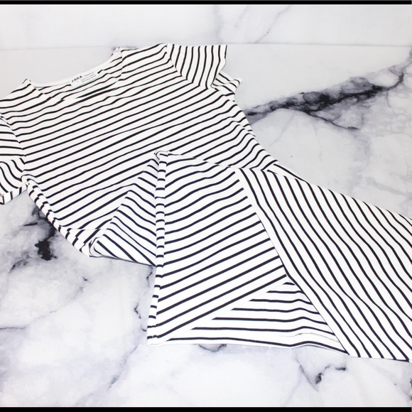Zara Trafaluc Striped Asymmetric Bodycon Dress M - Picture 6 of 6